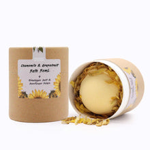 Load image into Gallery viewer, Self Care Aromatherapy Set of Bath Bombs, Bath Salts  - Chamomile &amp; Grapefruit
