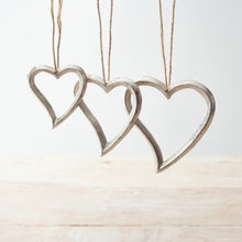 Load image into Gallery viewer, Silver Hanging Decoration Heart Shape
