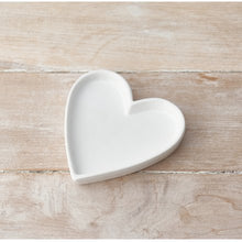 Load image into Gallery viewer, Large White Ceramic Heart Trinket Dish, 16cm
