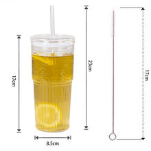 Load image into Gallery viewer, Glass Smoothie Tumbler with Straw - 600ml
