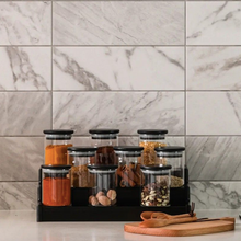 Load image into Gallery viewer, Black Bamboo Lid Pantry Storage Jars
