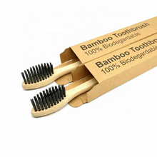 Load image into Gallery viewer, Bamboo Toothbrush with Plant Based Charcoal Medium Soft Bristles
