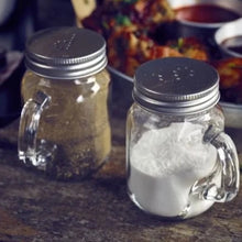 Load image into Gallery viewer, Mason Jars Pre filled Salt &amp; Pepper Shaker Set
