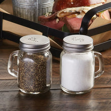 Load image into Gallery viewer, Mason Jars Pre filled Salt &amp; Pepper Shaker Set
