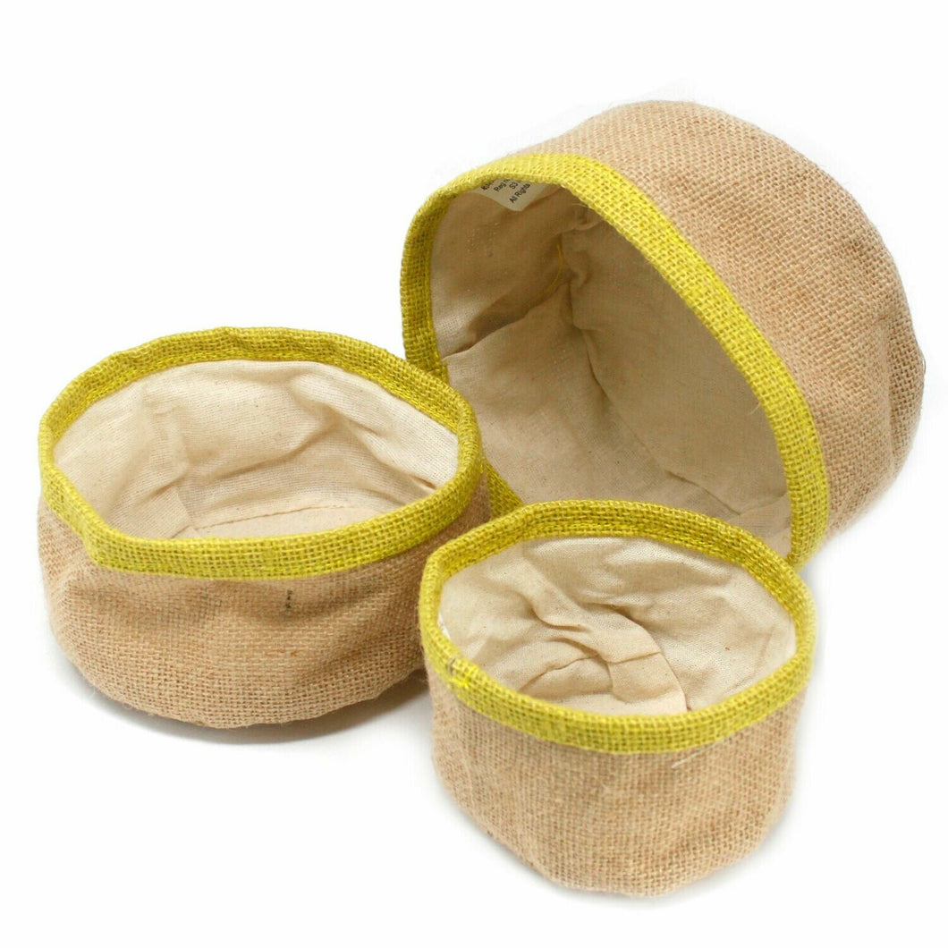 Natural Jute Baskets - Set Of 3 - Olive