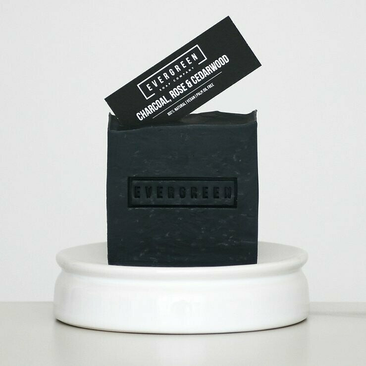 Evergreen Soap 105g - Charcoal - Rose - Cederwood