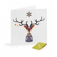 Load image into Gallery viewer, Eco Living Recycled Scandinavian Folk Christmas Card - DEER
