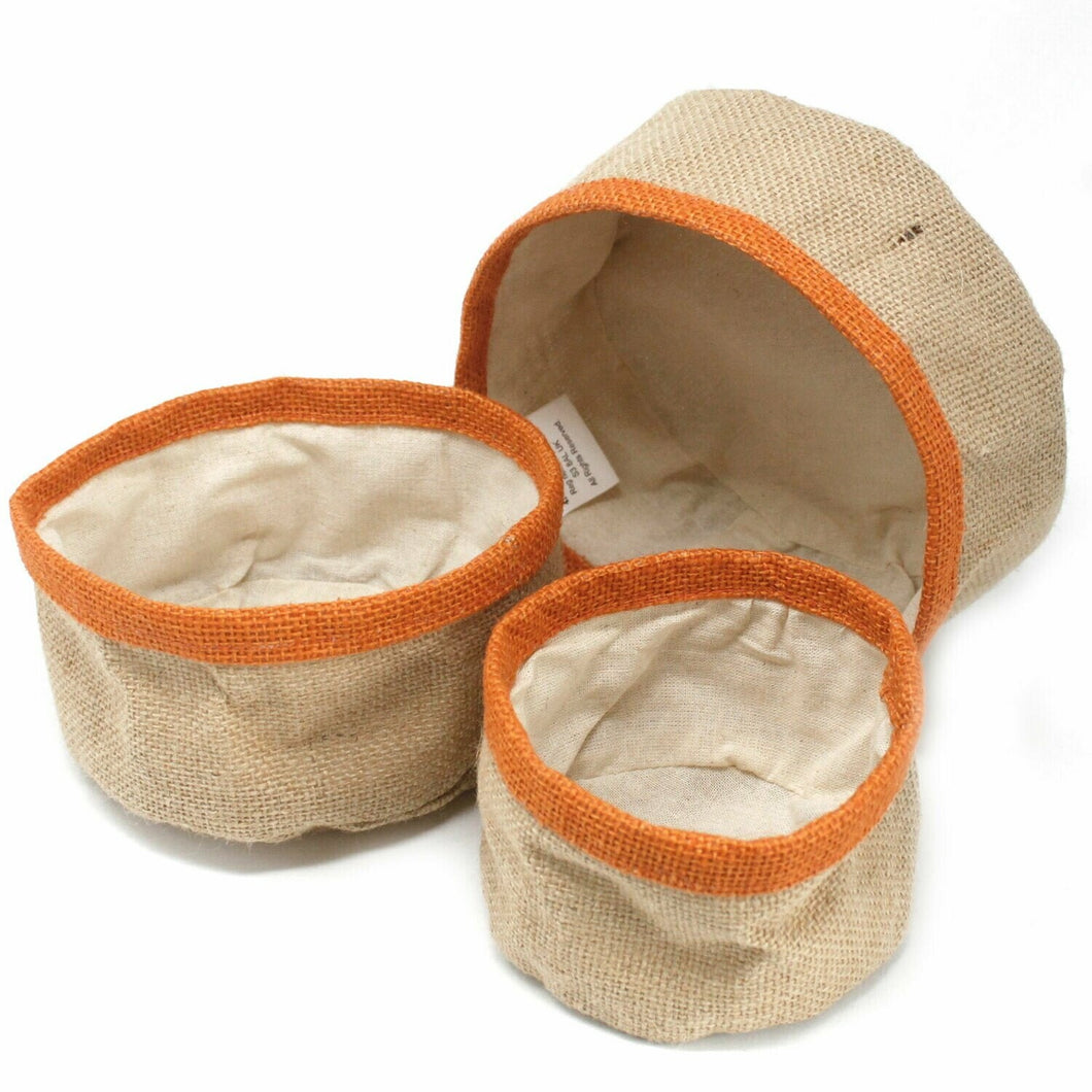 Natural Jute Baskets - Set Of 3 - Tumeric