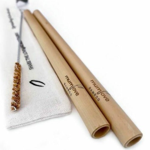 Reusable Organic Bamboo Straws - Pk of 2