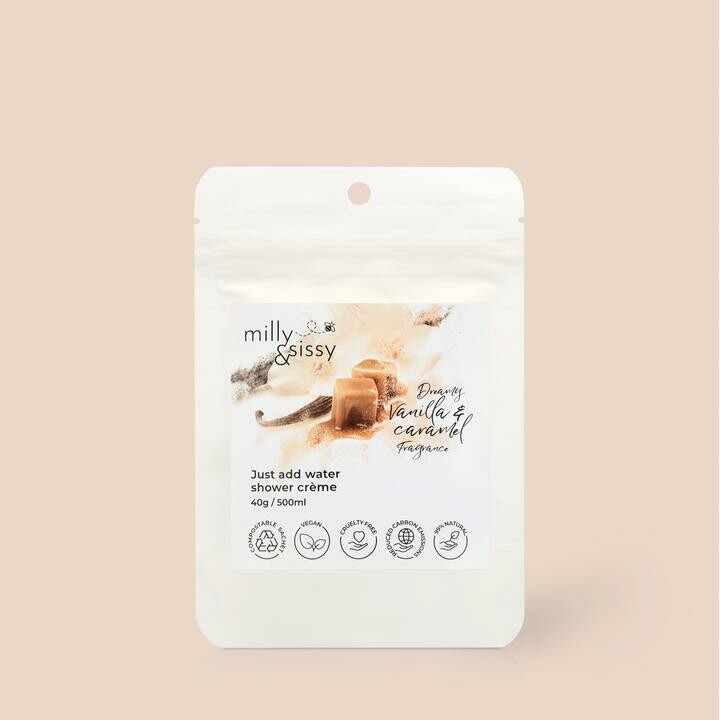 Milly & Sissy Zero Waste Shower Creme 40g - Vanilla & Caramel