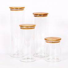 Load image into Gallery viewer, Glass Pantry Jars With Bamboo Lid
