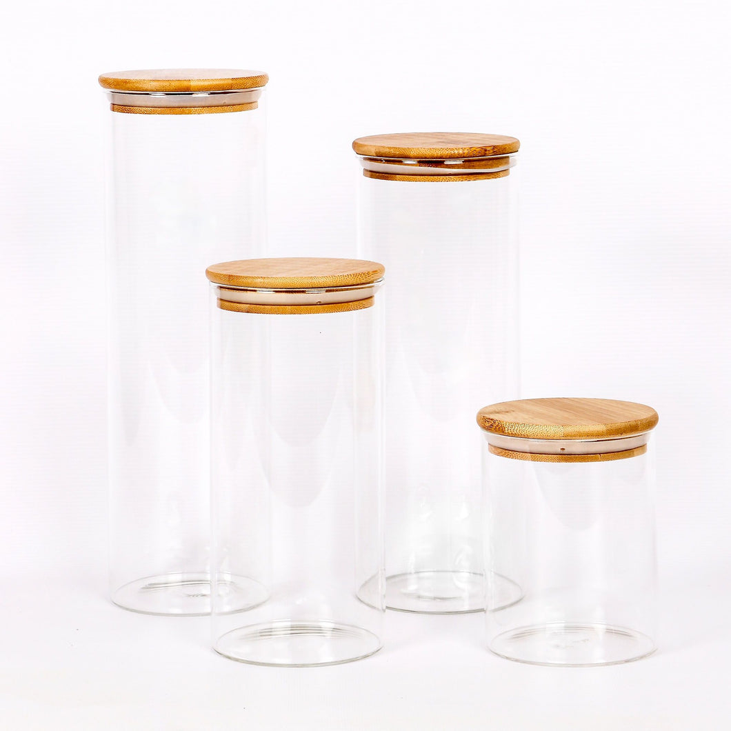 Glass Pantry Jars With Bamboo Lid