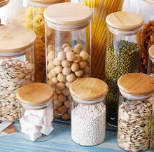 Load image into Gallery viewer, Glass Pantry Jars With Bamboo Lid
