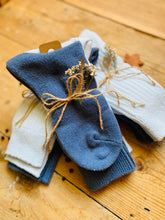 Load image into Gallery viewer, Luxury Eucalyptus Infused  Recycled Plastic Cozy Socks- Pk of 2 - Dark Blue &amp; Light Blue
