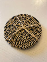 Load image into Gallery viewer, Pure Cotton Thread Weave Coasters 10cm - x 2 - Black
