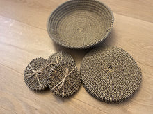 Load image into Gallery viewer, Cotton Thread Weave Coasters 18cm - x 1 - Black
