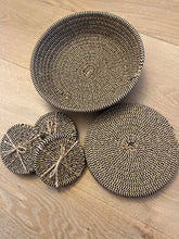 Load image into Gallery viewer, Cotton Thread Weave Coasters 18cm - x 1 - Black
