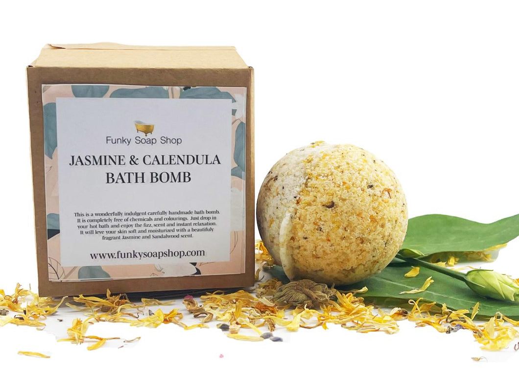 Funky Soap Natural Handmade Bath Bomb - Jasmine & Calendula