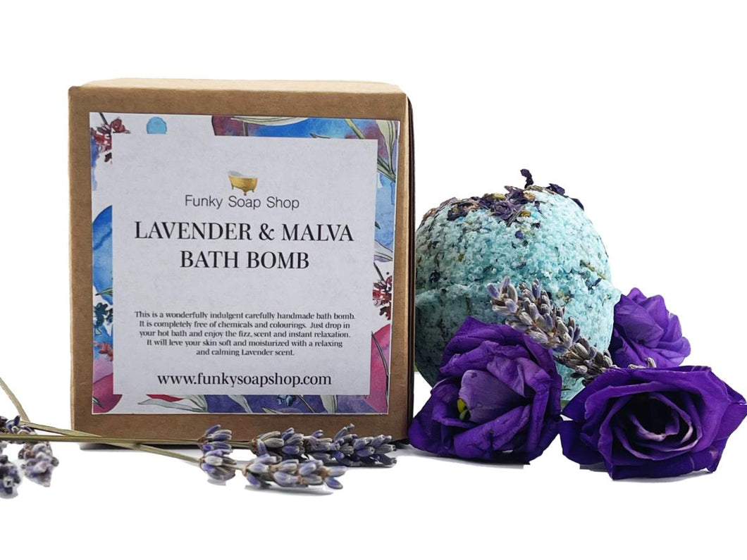 Funky Soap Natural Handmade Bath Bomb - Lavender & Malva