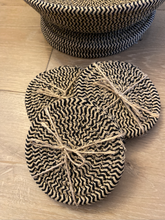 Load image into Gallery viewer, Pure Cotton Thread Weave Coasters 10cm - x 2 - Black
