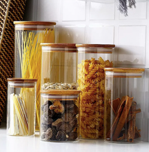 Load image into Gallery viewer, Glass Pantry Jars With Bamboo Lid
