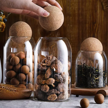 Load image into Gallery viewer, Glass Jar with Cork Ball Lid
