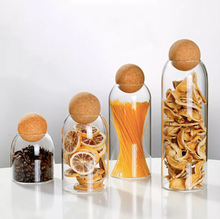 Load image into Gallery viewer, Glass Jar with Cork Ball Lid
