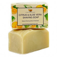 Load image into Gallery viewer, Funky Soap Citrus &amp; Aloe Vera Shaving Soap - 120g
