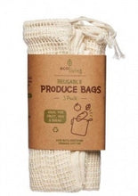 Load image into Gallery viewer, Eco Living Organic  Produce Bag &amp; Bread Bag - set of 3
